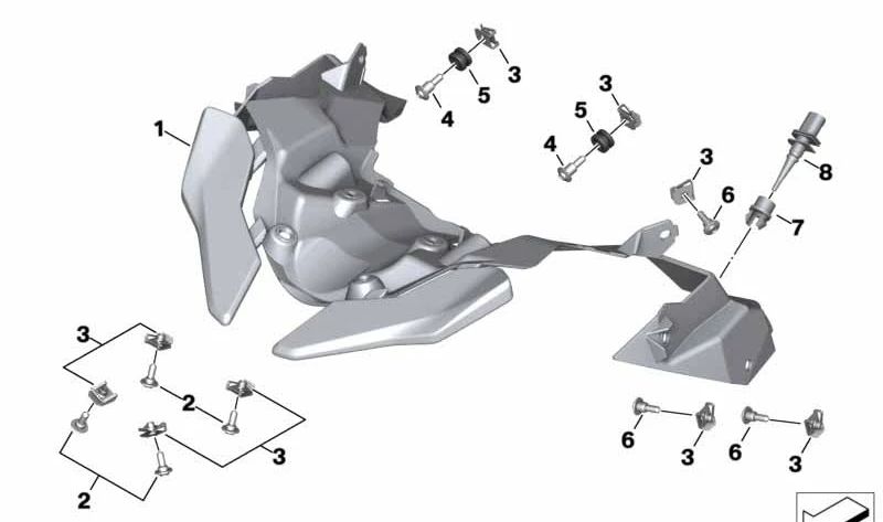 Carenado delantero inferior OEM 46638392779 para BMW Motorrad S 1000 XR (K69) 2018-2023. Original BMW Motorrad.