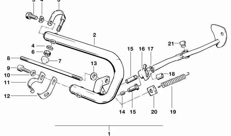 Abrazadera OEM 46712314348 para BMW R1200GS, R1250GS, R1200RT, R1250RT, S1000XR, F850GS, F750GS. Original BMW.