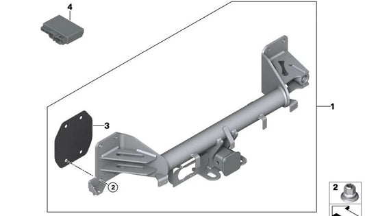 Kit gancho de remolque versión USA OEM 51126889278 para BMW G05, G06, G09. Original BMW.