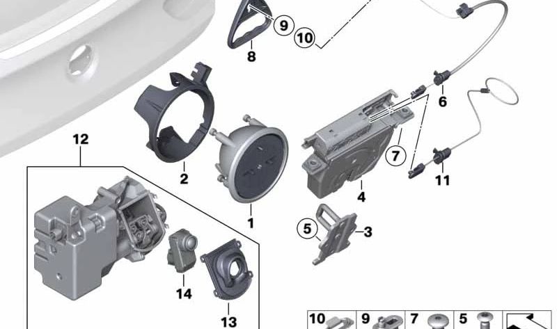 Estribo de cierre portaequipaje OEM 51247199178 para BMW F10, F06, F12, F13, F01, F02, F03, F04, Ghost RR4… y más. Original BMW.