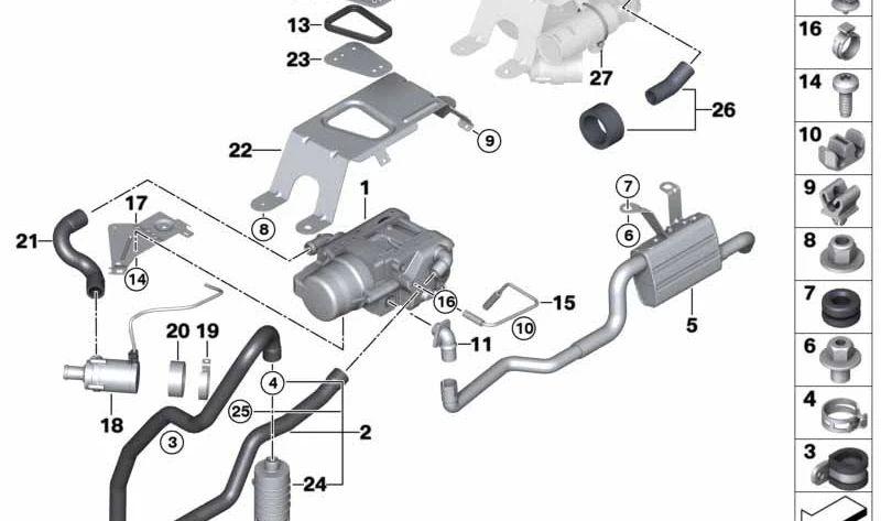 Stationärer Heizung Benzin für BMW X5 F15, F85 und X6 F16, F86 (OEM 64129343173). Original BMW