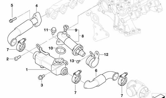 Escape Gas Employeur 11717789790 pour BMW E46, E60, E61, E65. Compatible avec tous les moteurs et versions correspondants. BMW d'origine.