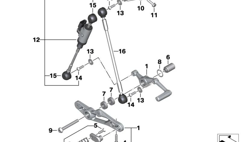 Palanca de mando OEM 23411541467 para BMW Motorrad S 1000 R, M 1000 R. Original BMW Motorrad.