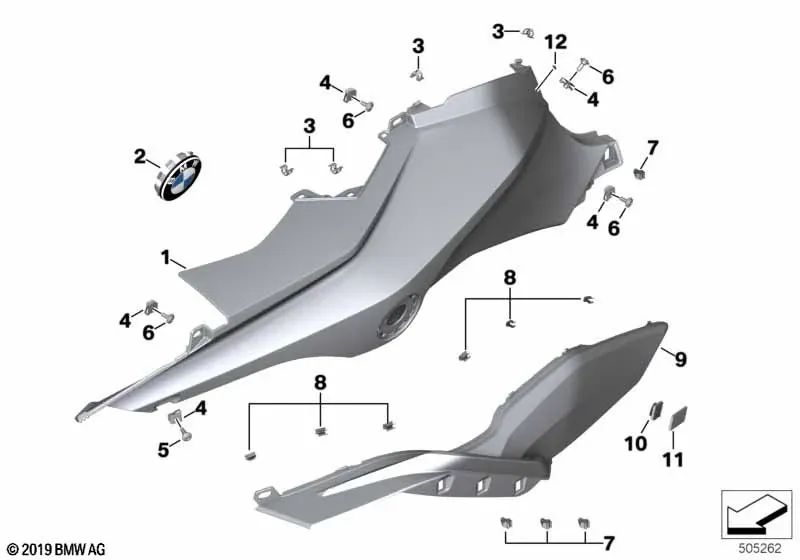 Clip de fijación OEM 07147328846 para BMW F30, F80 M3, G32 GT, S 1000 XR, M 1000 XR... y más. Original BMW.