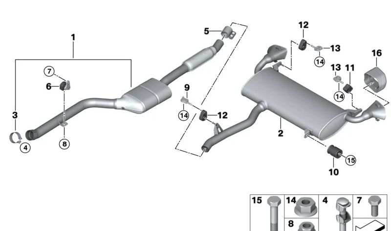 Silenciador de vibraciones 38 Hz OEM 18107808104 para BMW E60, E60N, E61, E61N, G01, G01N, G08, G08N, G02, G02N. Pieza original BMW.