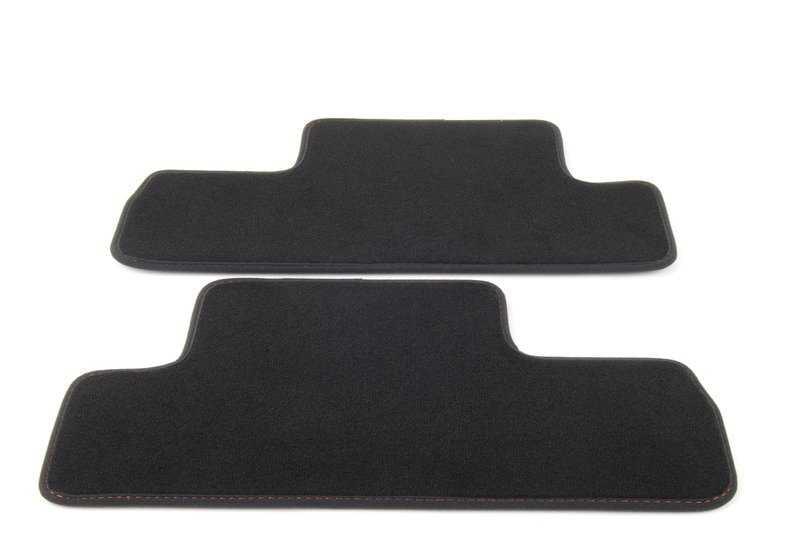 Juego de alfombrillas de velours Panther Black OEM 51479126109 para MINI Cabrio R52 (11/2002 - 07/2008). Original MINI.