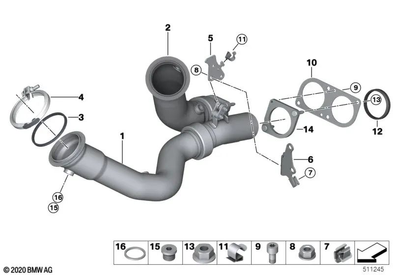 Soporte pendular OEM 18327851223 para BMW F87 M2, F80 M3, F82 M4, F83 M4... y más. Original BMW.