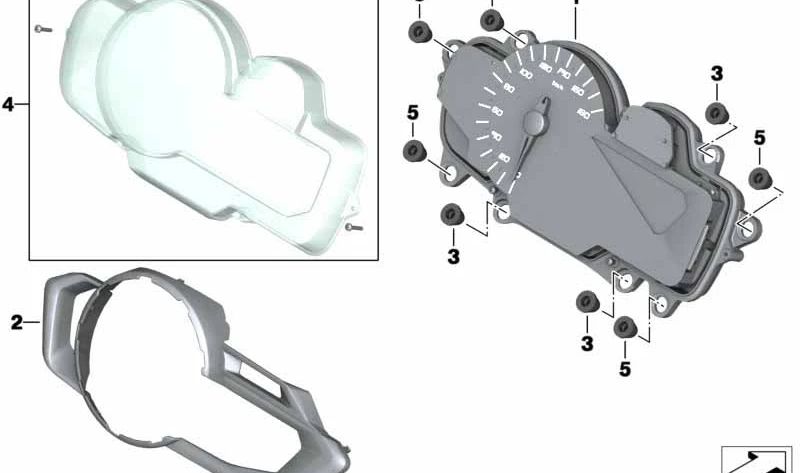 Pantalla de cristal para cuadro de instrumentos OEM 62118535366 para motos BMW C 600 Sport, C 650 Sport, C 650 GT. Original BMW Motorrad.