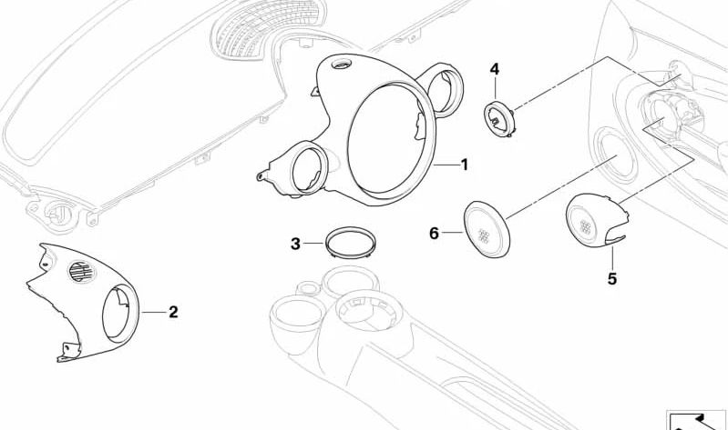 Cubierta salida aire tablero instrumentos izquierda cromo OEM 51452752799 para MINI R55, R56, R57, R58, R59… y más. Original MINI.