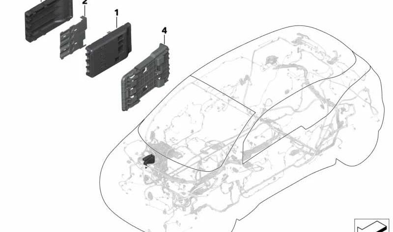 Soporte conector B+ OEM 61139380999 para BMW i3 {I01} 60Ah, 94Ah, 120Ah y versiones Rex. Compatible con modelos con tracción trasera desde 2013 hasta 2022. Original BMW.