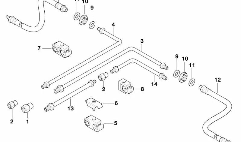 Latiguillo de freno OEM 34326755340 para BMW E39. Original BMW.