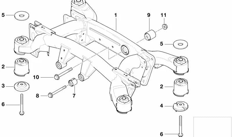 Front Rubber Bearing for BMW X5 E53 (OEM 33176770457). Original BMW
