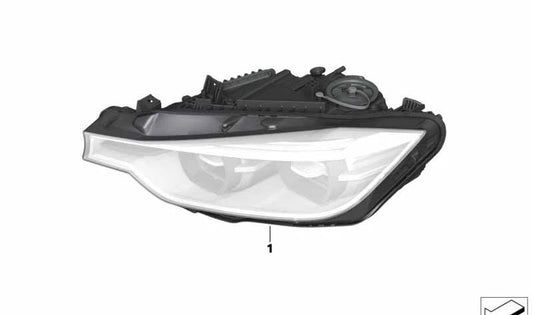 Faro delantero LED izquierdo BLACK LINE OEM 63118492473 para BMW F30 y F31 (316d, 316i, 318d, 318i, xDrive). Original BMW.