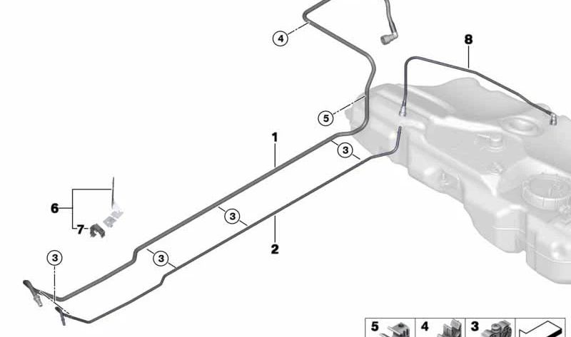Clip doble OEM 13532754279 para MINI R55, R56, R57, R58, R59, R60, R61, F55, F56, F57. Pieza original MINI para sujeción de componentes en interiores o motor.