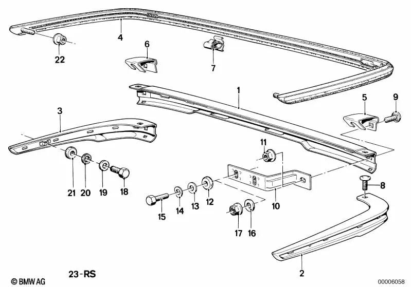 Square screw for BMW 3 Series E21 (OEM 51111863827). Original BMW.