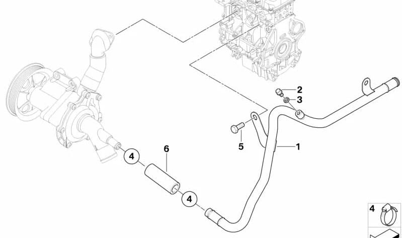 Tubería de líquido refrigerante OEM 11537629401 para MINI R50, R52, R53. Original MINI.