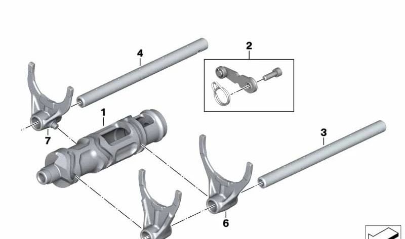 Eje selector de marchas OEM 23008528147 para BMW Motorrad S1000RR (K46), HP4 (K42), S1000R (K47), S1000XR (K49). Original BMW Motorrad.