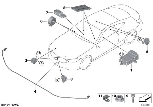 Airbag control unit for BMW 5 Series F90N, G30, G30N, G31, G31N, G38, 6 Series G32, G32N, 7 Series G11, G11N, G12, G12N, 8 Series F91, F92, F93, G14, G15, G16 , X3 G01, G01N, X4 G02, G02N (OEM 65775A656B8). Genuine BMW