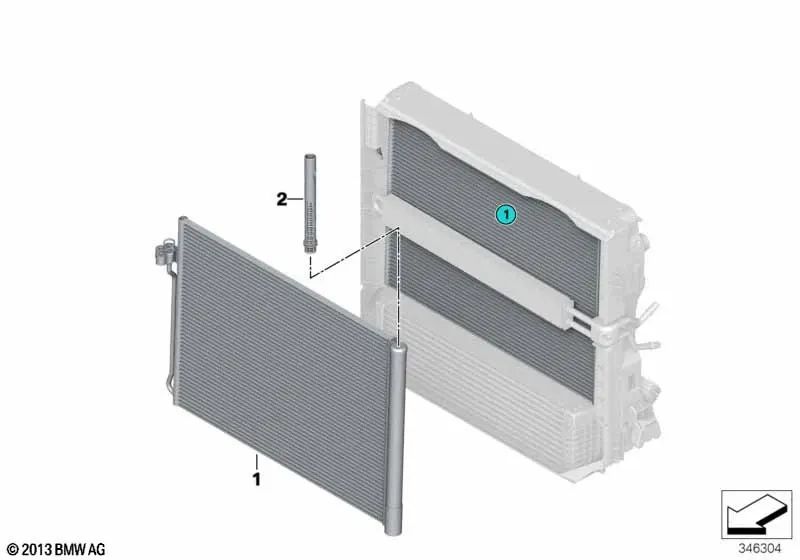 Condensador de ar condicionado com secador OEM 64509239992 para BMW X5 E70, X5 F15, X6 E71, X6 F16. BMW genuíno.