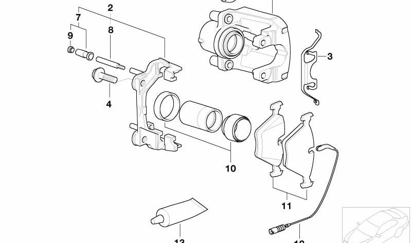 Kit de reparación pastillas de freno sin amianto OEM 34116761278 para BMW E39. Original BMW.