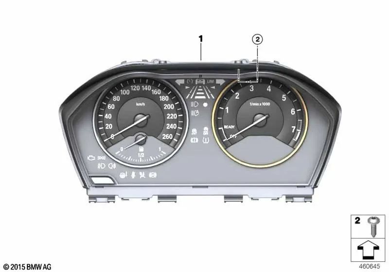 Instrument panel for BMW F20, F21, F22, F23, F30, F31 (OEM 62105A03E57). Genuine BMW