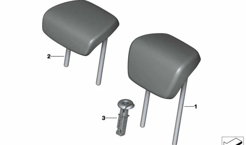 Appui-tête en cuir OEM 52207384949 pour BMW F45, F46, F48. BMW d'origine