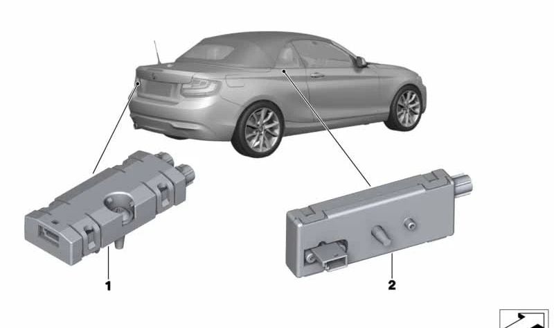 Amplificateur d'antenne FM pour la série BMW 2 F23, F23N (OEM 65209277818). BMW d'origine