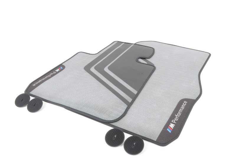 Alfombrillas M Performance delanteras OEM 51472407299 para BMW Serie 1 F20, F21, Serie 2 F22, F23, F87 M2... y más. Original BMW.