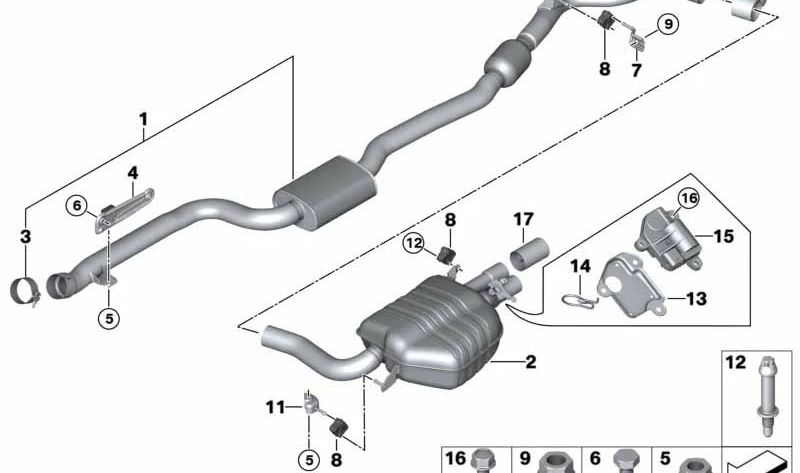 Soporte de transmisión para BMW F30N (OEM 18208631817). Original BMW