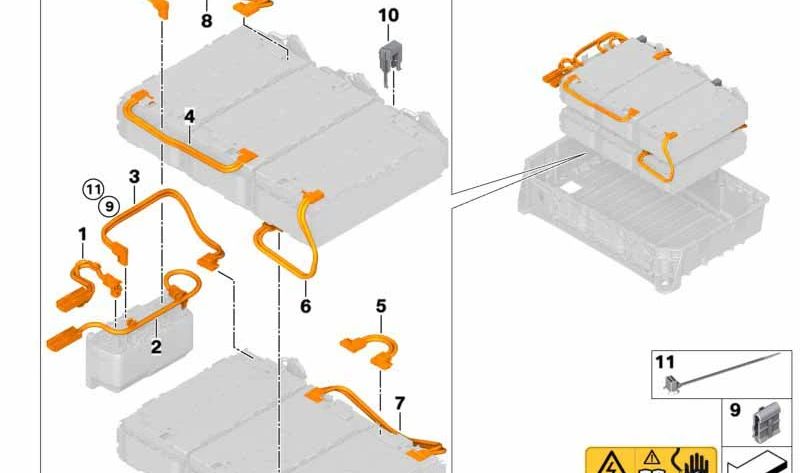 La bride contient les câbles OEM 61136918214 pour BMW F15. Pièce BMW originale.