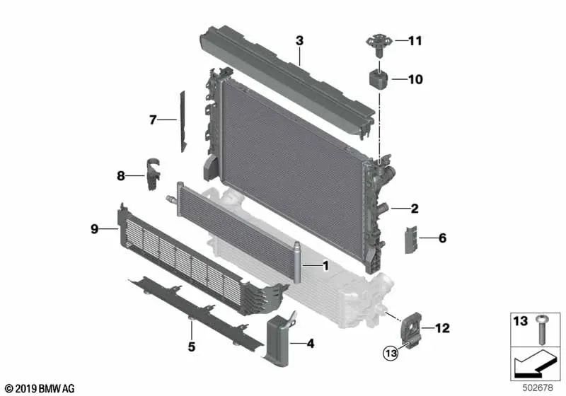 Central Cover for BMW 5 Series G30, G30N, G31, G31N, 6 Series G32, G32N, 7 Series G11, G11N, G12, G12N, 8 Series G14, G15, G16 (OEM 17118577638). Genuine BMW.