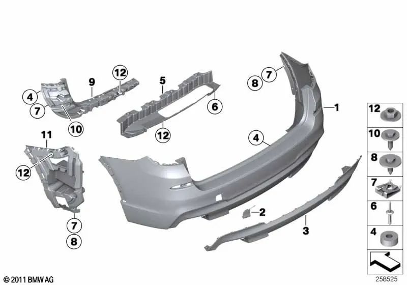 Doublage de larm imprimé pour BMW x3 F25 (OEM 51128052059). BMW d'origine.