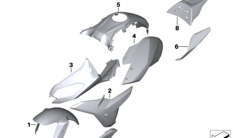 Cubierta del radiador izquierda OEM 46638382567 para BMW Motorrad R1200GS (K50), R1200GS Adventure (K51). Original BMW Motorrad.