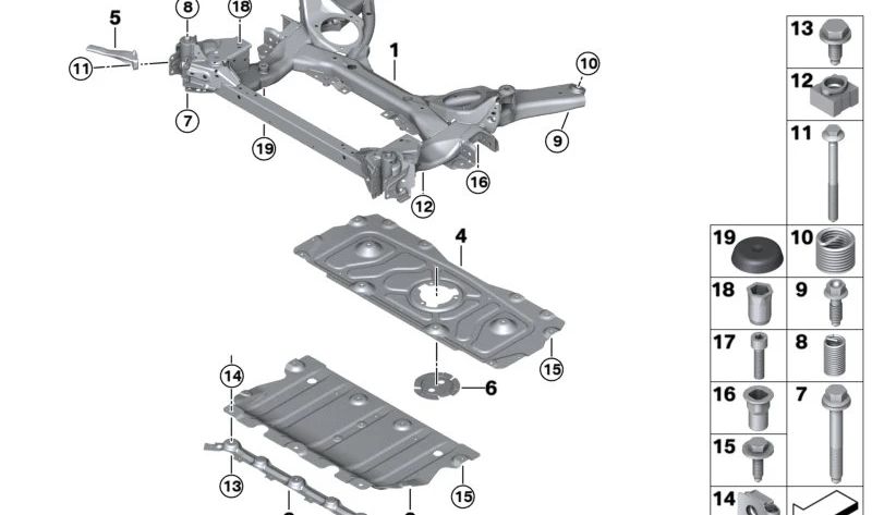 Protector inferior dirección OEM 31146880899 para BMW G42, G20, G20N, G21, G21N, G28, G28N, G22, G22N, G26, G26N. Pieza original BMW.