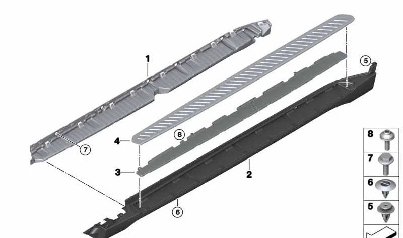 Cubierta faldón estribo derecha OEM 51777319866 para BMW X6 F16 (2013-2019). Original BMW.