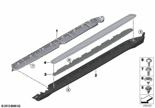 Right sill support piece for BMW X6 F16 (OEM 51777319856). Original BMW