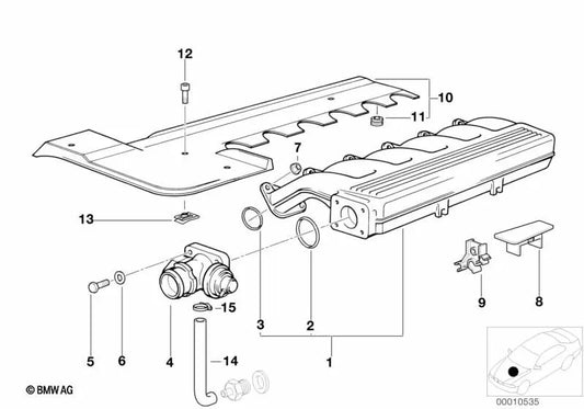 Collecteur d'admission OEM 11612246309 pour BMW 3' E36, 5' E39, 7' E38. Véritable BMW.