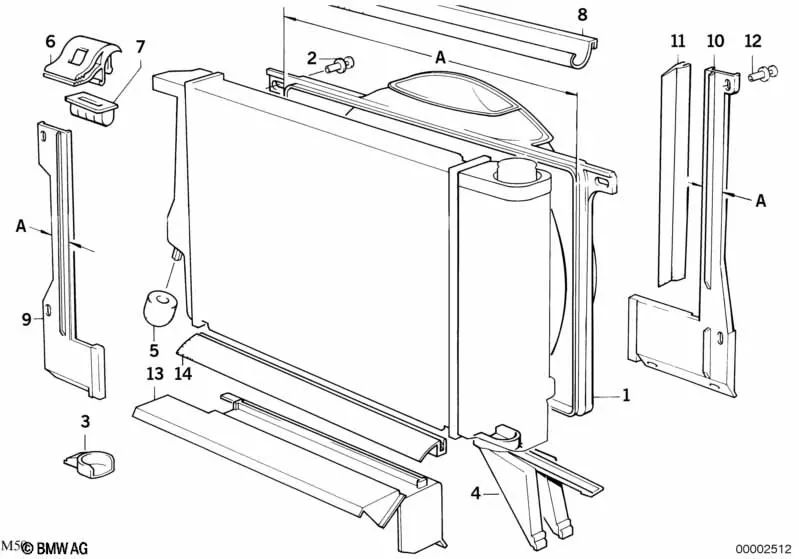 Board de profil pour la série BMW 5 E34 (OEM 17101728768). BMW d'origine