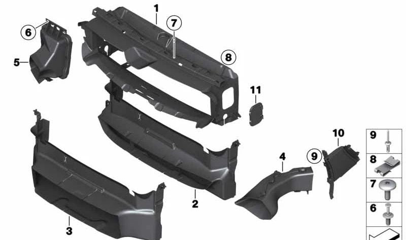 Conduit d'air droit OEM 51748057204 pour BMW F34 (318d) avec M. Package améliore la ventilation du système de freinage. BMW d'origine.