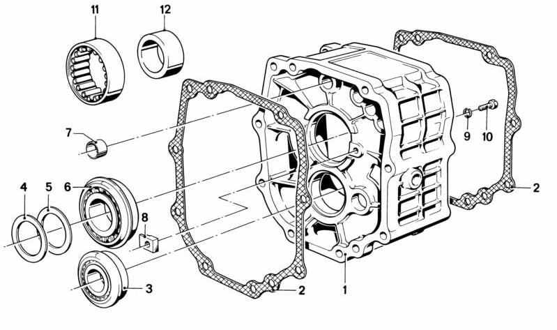 Rodamiento de rodillos OEM 23121200731 para BMW E12, E21, E30, 114, 1600, 1602, 2002. Compatible con cajas de cambio Getrag 235 y 245. Original BMW.