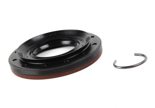 Rear differential retainer with OEM 33107505604 safety ring for BMW E81, E82, E87, E88, E46, E90, E91, E92, E93, E39, E60, E61, E63, E64, E38, E65, E66, E84, E83, F25, F25, F25, F2 E85, E86, E89. Original BMW.