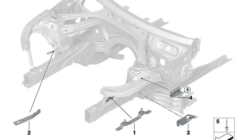 Brake hose bracket right for BMW G42, G87, G20, G21, G28, G80, G81, G22, G23, G26, G82, G83 (OEM 41007488032). Original BMW