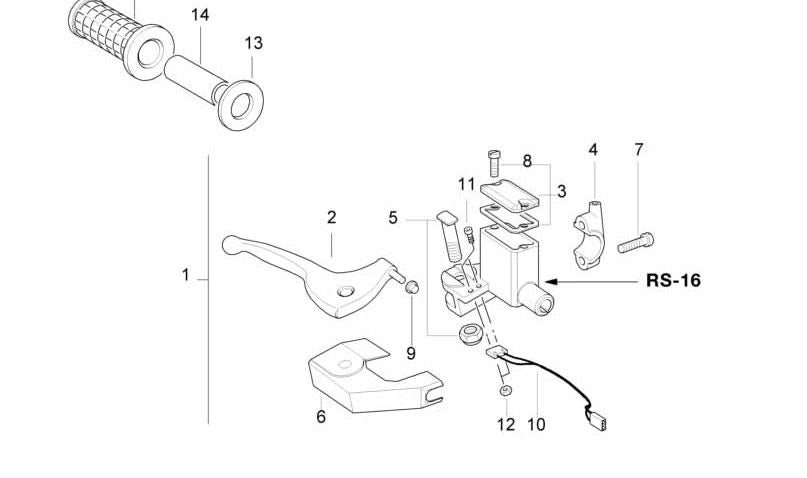 Conjunto del freno de mano OEM 32727716856 para motos BMW G 650 X (10/2007 - 02/2009). Original BMW Motorrad.