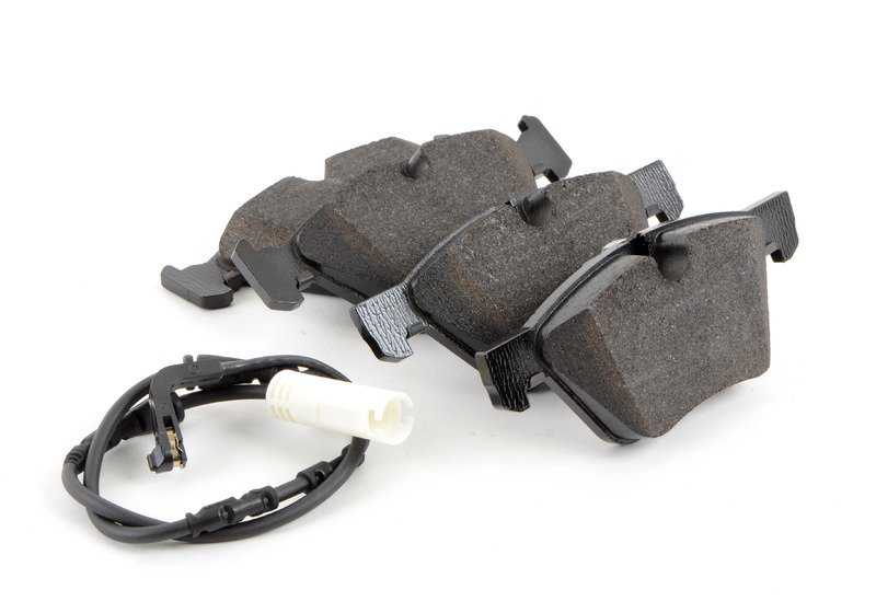 Juego de pastillas de freno con sensor OEM 34112288856 para BMW E81, E82, E87, E88, E90, E91, E92, E93. Original BMW.