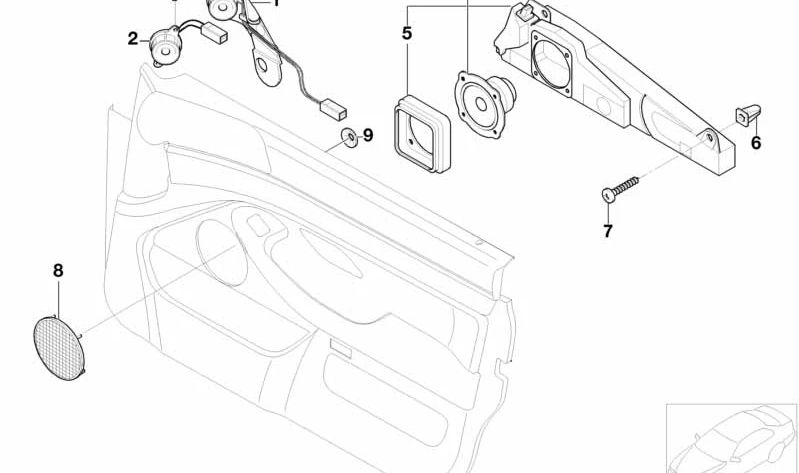 Rejilla de altavoz OEM 51418178999 para BMW E39, E38. Original BMW.