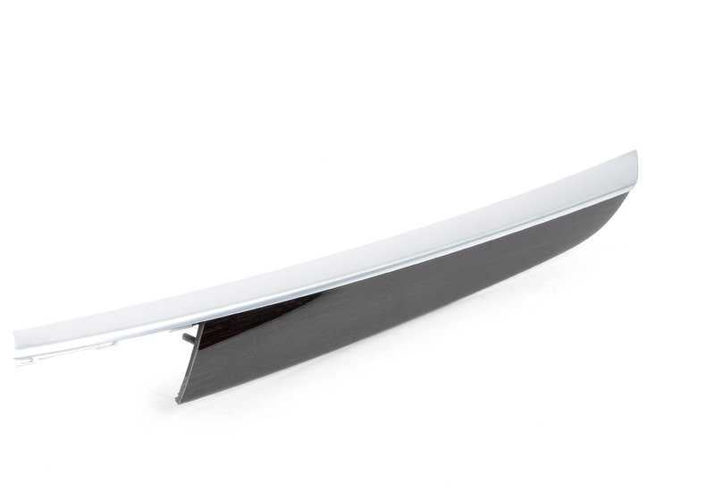 Decorative Bamboo molding for left front door OEM 51417137181 for BMW X5 E70, E70N. Dark finish. Original BMW.