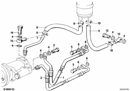 Tornillo hueco M16x27 OEM 32411125492 para BMW Serie 5 E28, Serie 7 E23. Original BMW.