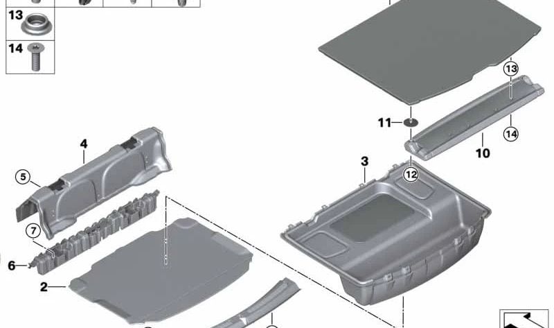 Protector embellecedor de maletero OEM 51477389140 para MINI F60 (Cooper y variantes). Pieza original MINI. Ideal para proteger la zona de carga trasera del coche.