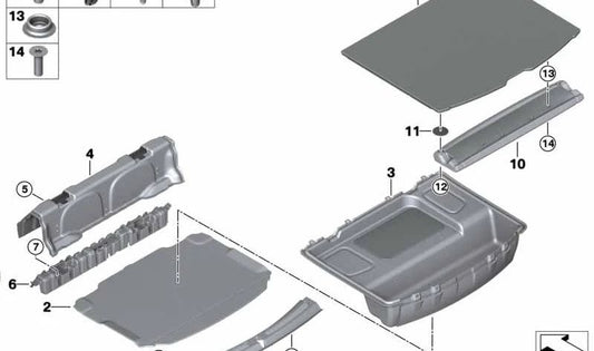 Trunk bottom trim OEM 51477422593 for MINI Countryman F60, F60 LCI. Original MINI.
