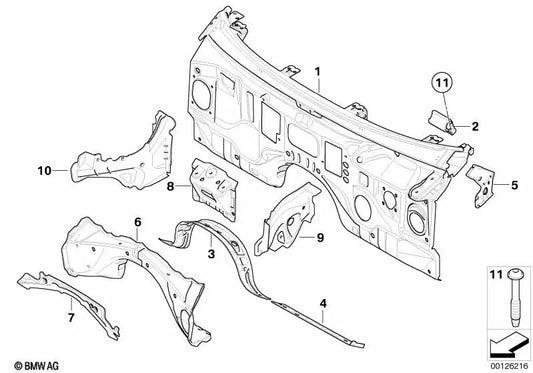 Sistema de limpador de pára -brisa para BMW E60, E60N, E61, E61N, E63, E63N, E64, E64N (OEM 41137111090). BMW original